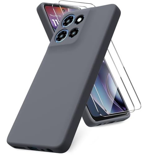 Coque Motorola Moto G 5G 2025 souple antichoc avec verre trempé écran lavande profonde