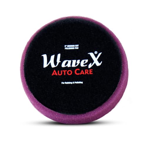 Image of WaveX Foam Polishing and Buffing Pad Combo | Hard Cut, Medium Cut, and Final Finish Pads | 3 inch- Fits 3 inch Backing Plate | for DA and Rotary Polishers