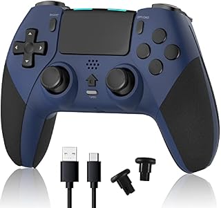 TERIOS Wireless Controller for PS4,Gamepad Controller Compatible for PS4/Pro/Slim/, with Double Shock/Stereo Headset Jack/Touch Pad/Six-axis Motion Control(Blue)