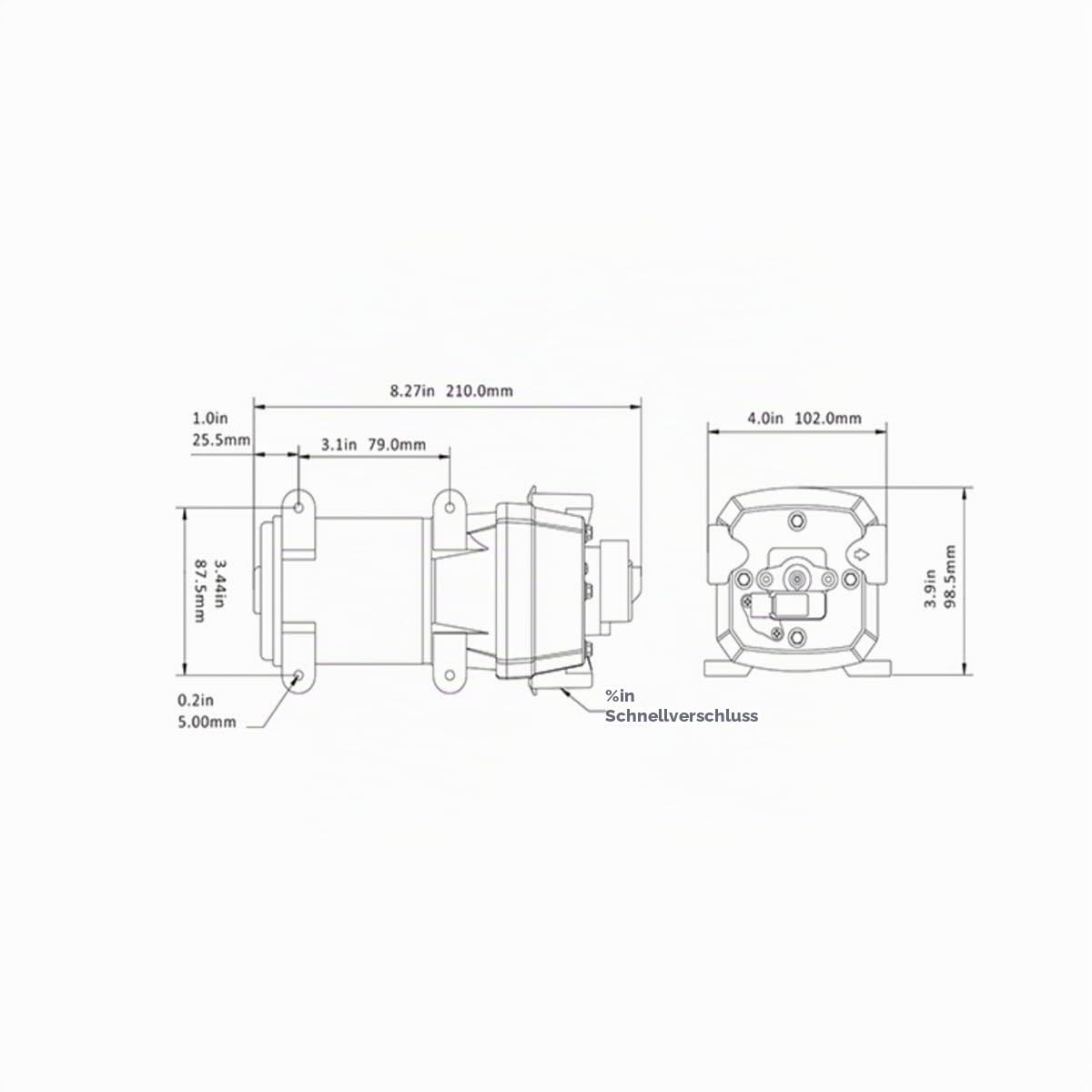 LIGHTEU Seaflo SFDP1-045-040-41 12 Volt, 17 LPM, 2,8 Bar 4-Kammer Membranpumpe