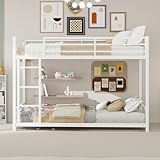 lits superposés métalliques pour collectivités 【Sommier inclus & traitement anti-bruit】: Pas besoin de sommier séparé : lattes métalliques renforcées maintiennent le matelas fermement. Traitement acoustique réduit les bruits pour un sommeil paisible.