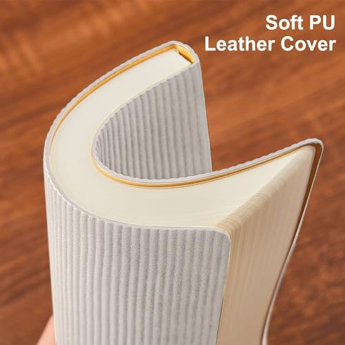 Image of Lined Journal Notebook for Work College Ruled Note Book 7.2 inchx9.6 inch B5 PU Leather Daily Journaling 160 Pages for Women Men Writing Home School Supplies Business (Grey)