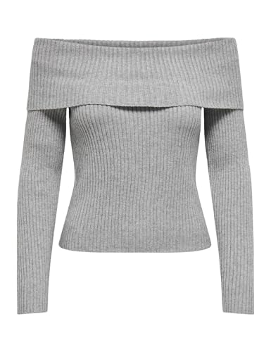 ONLY Femme Onlkatia Ls Off Shoulder KNT Noos, Ultimate Grey, XL EU