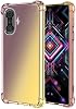 Funda para Poco F3 GT M2104K10I/Redmi K40 Gaming/Redmi K40 Gaming Edition, Degradado Transparente Delgado Antigolpes, TPU Suave Flexible, Protector Trasero para Xiaomi Poco F3 GT 5G (Negro/Dorado) 2