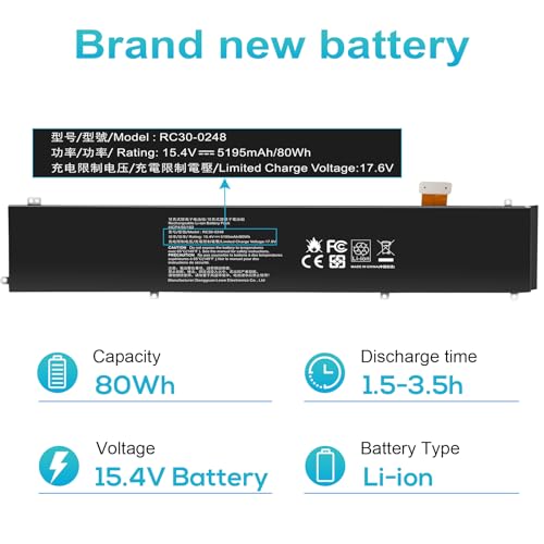 Fancy Buying 80Wh Rc30-0248 Laptop Battery For Razer Blade Advanced 15 2018 2019 2020 2021 Rtx 2060 2070 2080 Rz09-02385 Rz09-02386 Rz09-02386E92 Rz09-02486 Rz09-0288 Rz09-02886 Rz09-0301 Rz09-03135 4Icp4/55/162 thumb #3