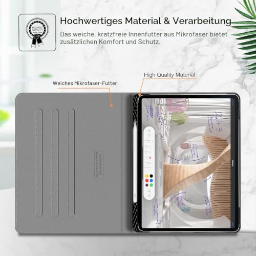 Fintie Folio-Hülle für iPad Pro 12.9 Zoll (32.8 cm) 5. Generation 2021, Multi-Angle Smart Stand Cover mit Stifthalter und Tasche… – Ansicht 8