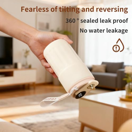 Image of Insulated Coffee Travel Mug with Smart LED Temperature Display - 460ml Vacuum Insulated 304 Stainless Steel Thermos Flask - Leakproof Reusable Tea & Water Bottle for Office, Car & Outdoor