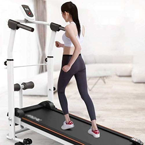 Image of Folding Treadmills Non Electric Treadmillng Fitness Folding Runninghine with LCD Monitor Mechanical Treadmills for Home