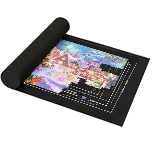 1Pcs Black Jigsaw Mat Puzzle Mat Puzzle Mats for Jigsaws 1500 Jigsaw Puzzle Mat Jigsaw Roll Puzzle Roll Mat Jigsaw Accessories Jigsaw Mat for Adults Puzzle Board for Storage & Sorting