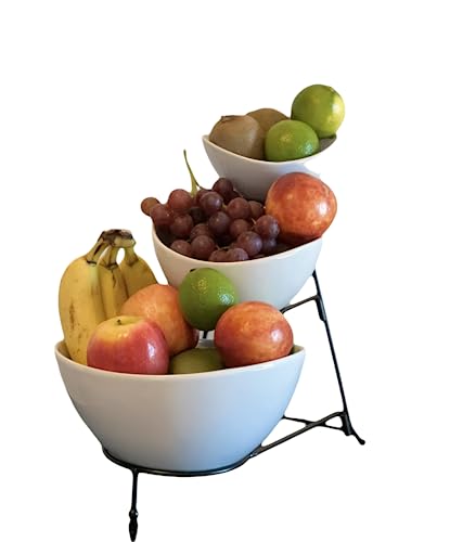Stellar Inc. Obst Etagere 3 Etagen – Robust & Stabil – Hochwertige Obstschale – Obst Etagere für mehr Platz in der Küche – Deko...