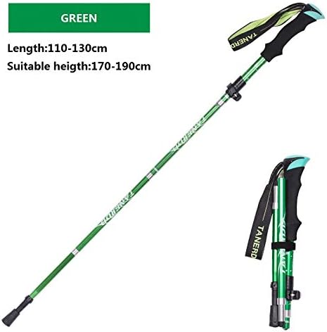TANERDD Hiking Pole Collapsible Folding Walking Stick, Strong Lightweight Foldable Hiking & Trekking Pole, Adjustable Quick Lock Collapsible Folding Pole，Six Colors for Chosen, 1 Pack