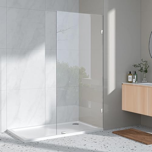 20.5" W×78.75" H Shower Glass Panel, Fixed Frameless Shower Screen