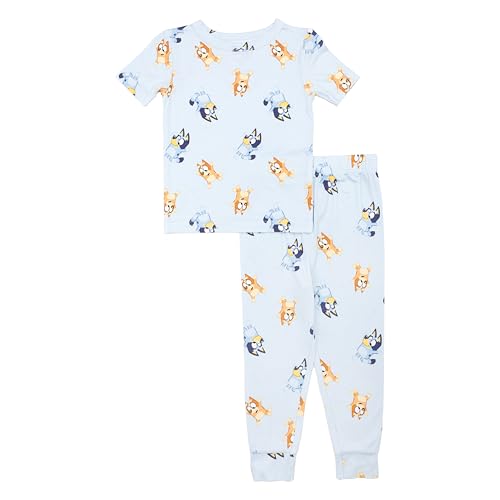 Bluey Unisex Kids 2-Piece Viscose Snug-Fit Pajama Set Soft & Cute for Kids HOPPY BLUEY 18M
