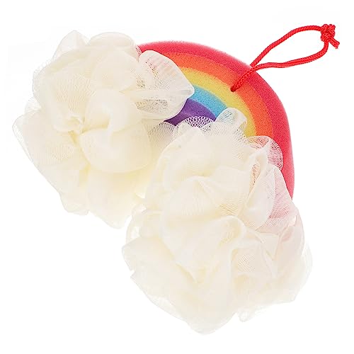 Éponge de bain colorée exfoliante douce accessoire pratique bain amusant et confortable x3