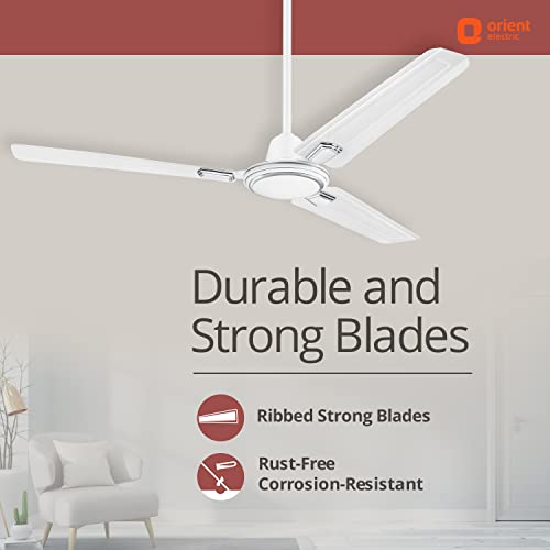 Image of Orient Electric Pacific Air Deco Ceiling Fan for Home | High Speed | Durable and Strong | 400 RPM | Decorative Fan | 1200mm (White, Pack of 1)
