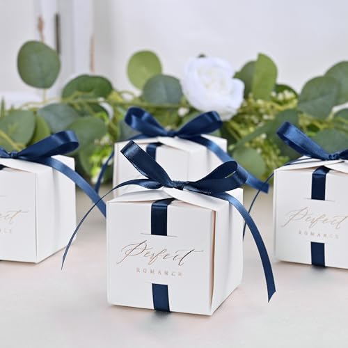 Image of Double Face Navy Blue Satin Ribbon 3 /8 inch X 50 Yards Polyester Navy Blue Ribbon for Gift Wrapping Very Suitable for Weddings Party Invitation Decorations and More