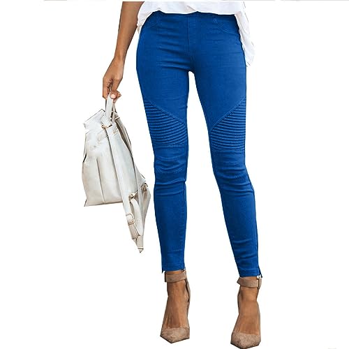 Women Pants Vintage Pleated Pencil Pants Office Lady Elasticity Skinny Trousers Jeans Streetwear Women's Clothing2