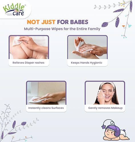 Image of Baby Wipes with Lid, Gentle Soft, 99% Purified Water, Aloe Vera & Vitamin E, Alcohol Free, SLS & Paraben Free, pH Balanced, Newborn Sensitive Skin, Pack of 5 (360 Count)