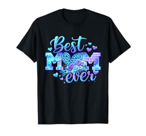 Best Mom Ever Cute Floral Leopard Heart Mothers Day T-Shirt