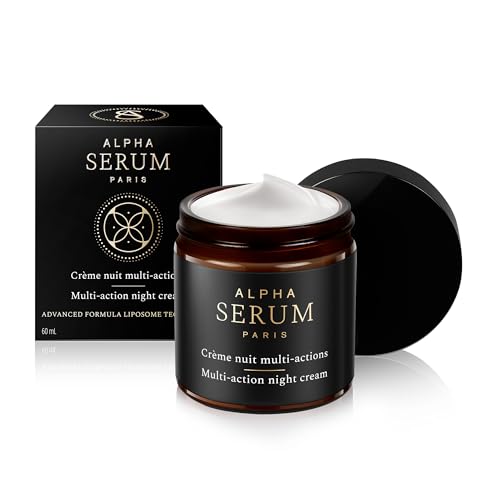 Crème nuit multi-actions ALPHASERUM 60mL : soin visage nocturne anti-rides et fermeté