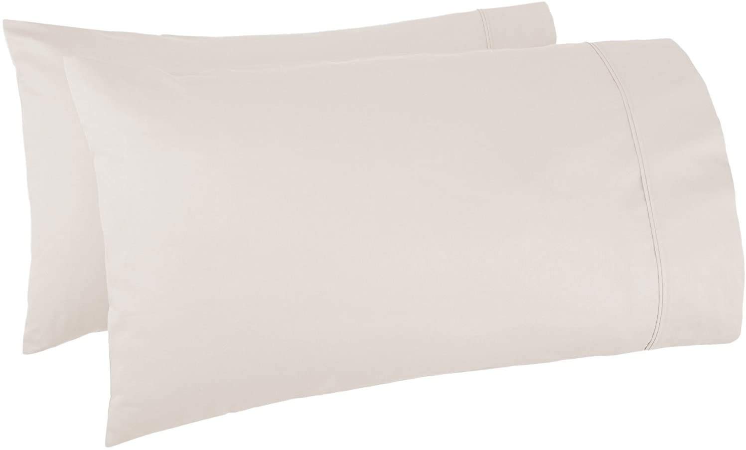 1000 TC Ivory Standard Pillowcases Set of 2 100% Egyptian Cotton Pillow Cases with Long Staple Cotton & Sateen Weave, Silky Soft Hotel - Like Bed Pillow Covers for Comfy Sleeping, Snug Fit