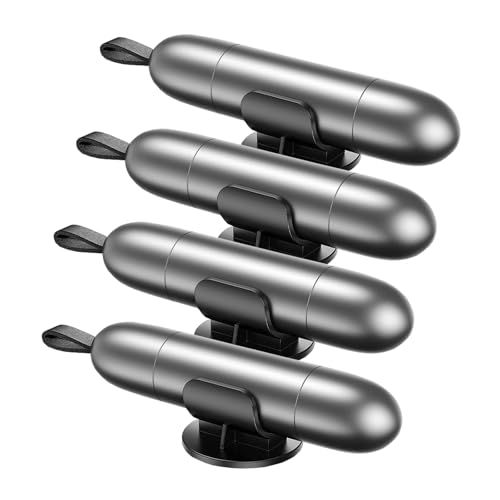 4 Pcs Window Breaker And Seatbelt Cutter, 2 in 1 Automotive Car Safety Hammer, Keychain Emergency Escape Tool, Portable Glass Breaking Life Saving Survival Kit (4 * Silver)