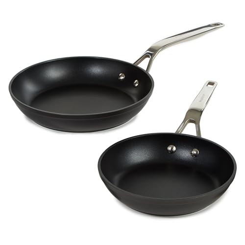 Berghoff Essentials 2Pc Non-stick Hard Anodized Fry Pan Set, FernoGreen Non-toxic Nonstick Coating, Stainless Steel Handle, Induction Pan, Stir Fry Eggs Veggies Fish Meat, Black Berghoff Essentials 2Pc Non-stick Hard Anodized Fry Pan Set, FernoGreen Non-toxic Nonstick Coating, Stainless Steel Handle, Induction Pan, Stir Fry Eggs Veggies Fish Meat, Black