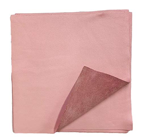 The Tannery NYCNatural Grain Cow Leathers: 12'' x 12'' Pre-Cut Leather Pieces (Pink, 1 Piece)