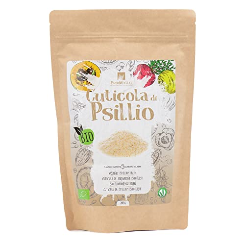 Erbavoglio Cuticola di Psillio Bio - 200 g - Alimento biologico - Fibra naturale ad alta capacità di assorbimento, ideale per favorire la digestione e migliorare il benessere intestinale.