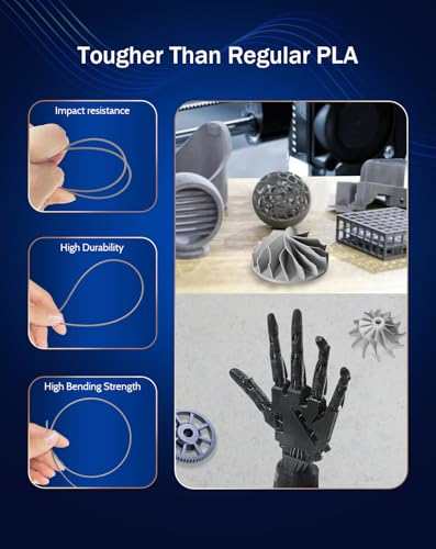 Image of DURAMIC 3D PETG Filament 1.75mm Grey, 3D Printing Filament 1kg Spool(2.2lbs), Grey Filament 1.75mm Dimensional Accuracy + /- 0.05 mm Non-Tangling Non-Clogging Non-Stringing
