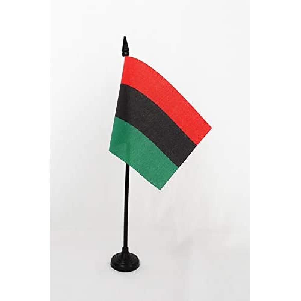 AZ FLAG, AFRO-American Table Flag 4'' x 6'', African Office Mini Banner 100% Polyester 15 x 10 cm