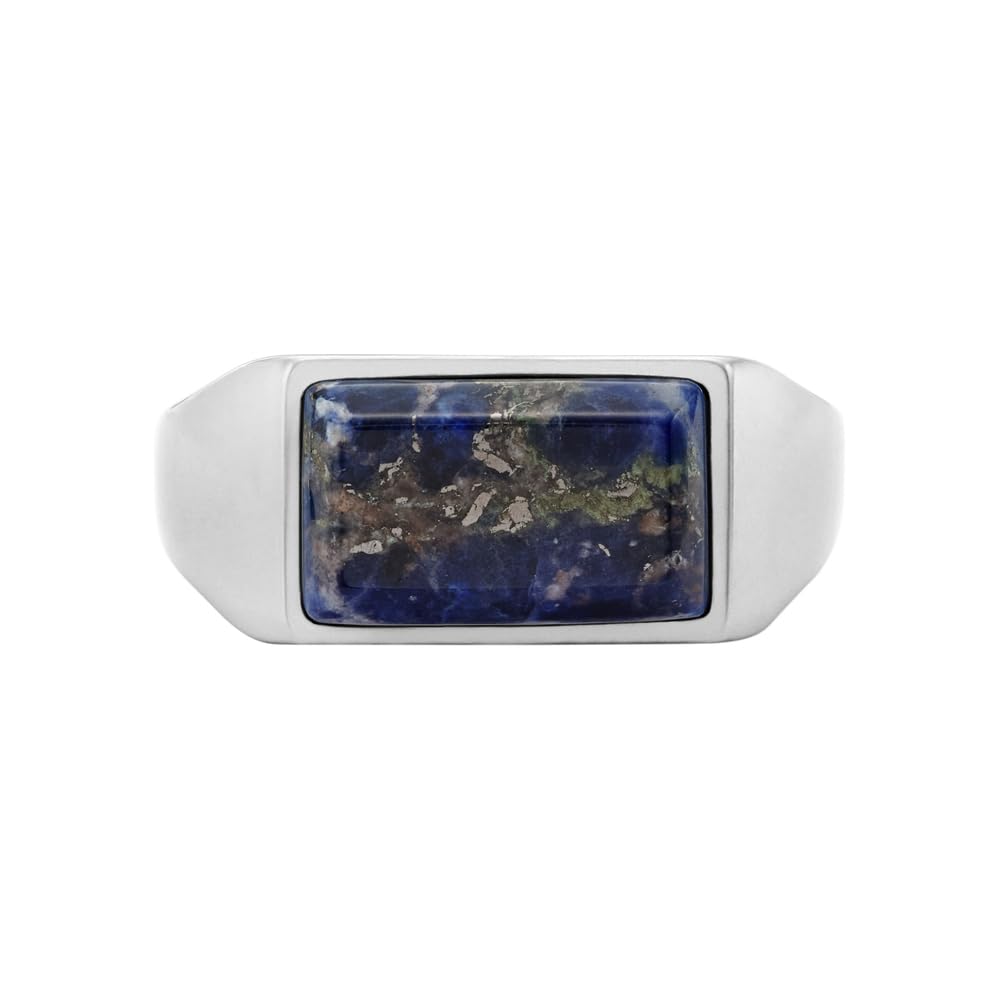 Fossil Herren All Stacked Up Edelstahl Siegelring, JF04726040