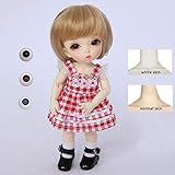 HWOEK 1/8 Anime Girl Dolls Full Set 15.5Cm 6Inch Jointed Dolls Toy Action Figure Makeup Accessory 3-Color Changing Eyes Matte Face and Ball Jointed Body Dolls,Normalskin