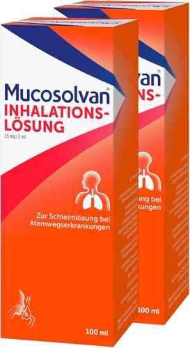 MUCOSOLVAN® Inhalationslösung 2 x 100 ml - Schleimlösung für Vernebler bei Husten: Löst den Schleim, erleichtert das Abhusten & befreit die Bronchien