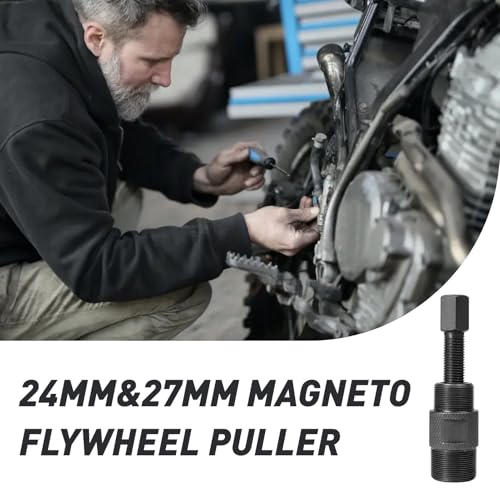 RowGlow Schwungrad Abzieher Werkzeug 24 mm und 27 mm für Hon-da Ya-ma-ha Su-zu-ki KTM Motorroller ATV Dirt Bike, Polradabzieher für GY6 CG25 JH70 SG50 50cc 125cc 150cc