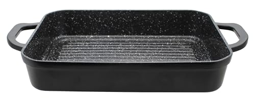 Cast Aluminium Rectangular Roasting Dish with BBQ Grooves