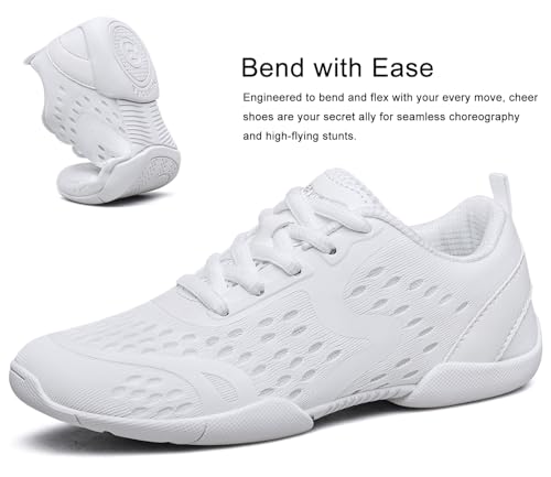 Girls White Cheerleading Shoes Breathable Youth Cheer Sneakers Cheerleader Competition Athletic Training Dance Tennis Shoes3