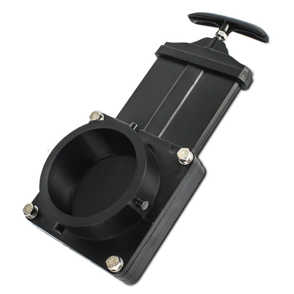 Valvola di scarico per camper, valvola per acque reflue, valvola fognaria da 7,6 cm, montaggio di drenaggio in ABS nero per modifica del serbatoio del rimorchio del camper