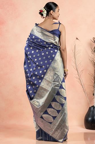 Image of Subham Women Saree Chandrakor Paithani Silk Cotton | Soft Daily Wear Golden Zari Sari with Unstitched Blouse