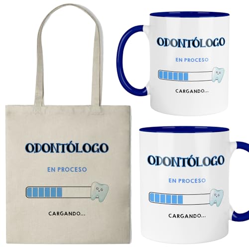 Kembilove® Taza + Bolsa Odontólogo | Regalo Original para Odontólogo Hombre | Set Personalizado de Odontología | Idea de Regalo para Estudiantes y Profesionales del Sector Dental