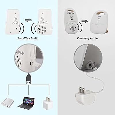 DM221 Audio Baby Monitor, 1000ft Range, Vibrating Sound Alert, Talk Back Intercom, Night Light, Noise Detection, Two Way Intercom, Point to Point (U.S.