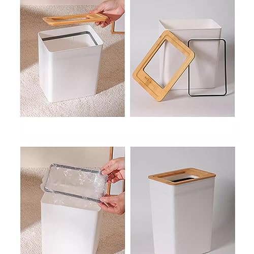 Caneca de basura blanca mediana sin tapa 7.5L miniatura 3