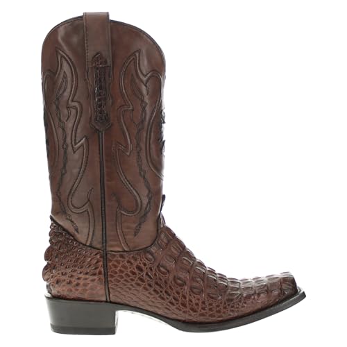 Vaccari Men's Bowie Genuine Alligator Hornback Body Narrow Square Toe Western Cowboy Boots3
