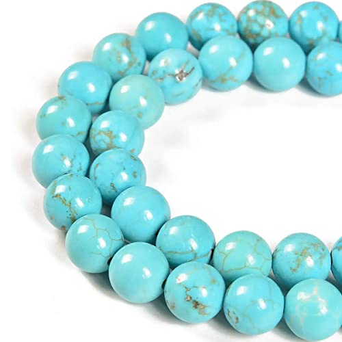 12mm Blue Turquoise Beads Round Gemstone Loose Beads for Jewelry Making 15"(31-33pcs/strand)