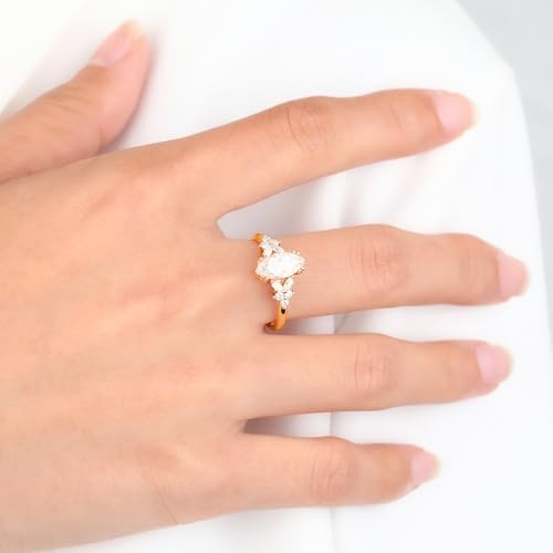 Engagement Rings for Women, Marquise 1CT Moissanite Rings 925 Sterling Silver Ring Wedding Bands for Women Anniversary Promise Rings for Her, Wedding Ring Size 3-102