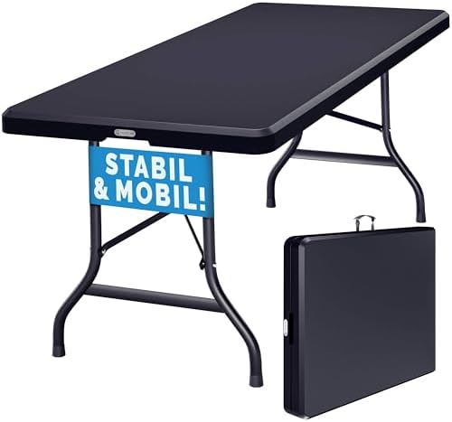 Casaria® Gartentisch 183x76cm Klappbar Wetterfest Tragbar Kunstst...