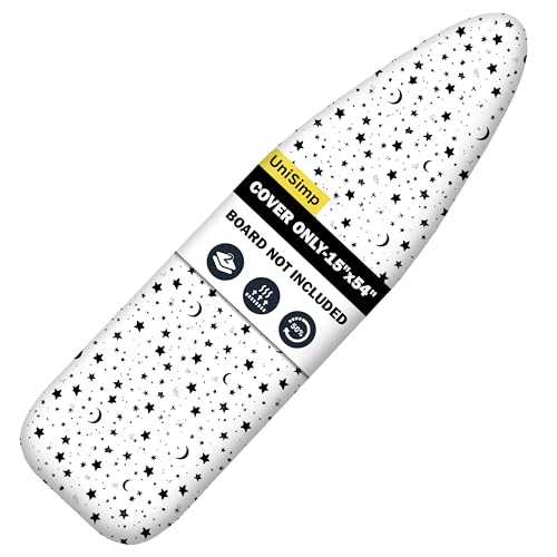 Image of Ironing Board Cover and Pad 15 inchx54 inch Extra Thick Natural Cotton, Scorch and Stain Resistant Padding, Standard Size Iron Board Cover with Fasteners Heavy Duty Elastic Edge, Heatproof Nightfall
