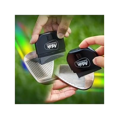 ADAK 2-in-1 Golf Club Cleaner & Groove Sharpener | Increase Backspin & Shot Accuracy | Diamond-Fused Elastomer Cleaning Tool | Perfect Golf Gift