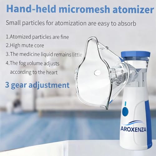 Image of Portable Mesh Nebulizer Machine for Adults & Kids | Silent Handheld Inhalation Device with Fine Mist Technology | USB Rechargeable Nebulizer for Home & Travel