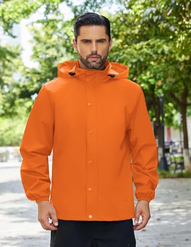 COOFANDY Men's Rain Jacket Waterproof Packable Raincoat